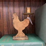 #140 Brass Chicken Candleholder