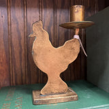 #140 Brass Chicken Candleholder