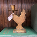 #140 Brass Chicken Candleholder