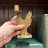 #140 Brass Chicken Candleholder