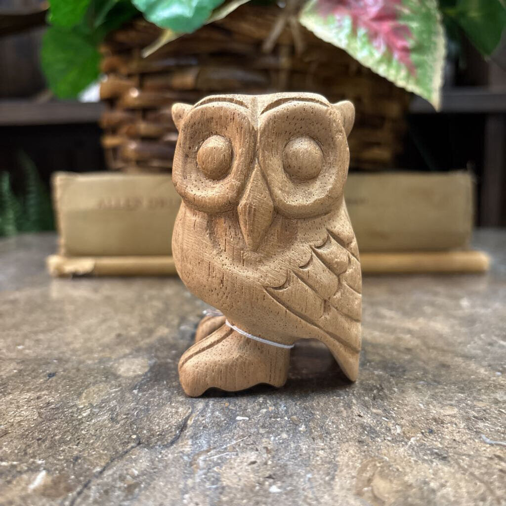 #142 Hand Carved Wood Owl