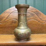 #143 Colorful Swirl Brass Vase