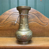 #143 Colorful Swirl Brass Vase