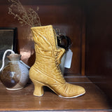 #146 Yellow Glazed Ceramic Victorian Boot