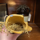 #146 Yellow Glazed Ceramic Victorian Boot