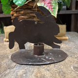 #149 Metal Bunny Candleholder