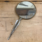 crochet floral hand mirror