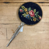 crochet floral hand mirror