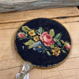 crochet floral hand mirror