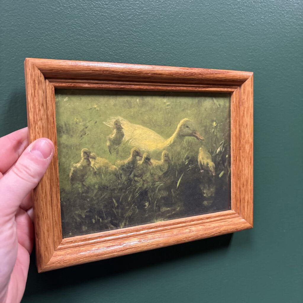 #184 Wood Framed Duck Family Print
