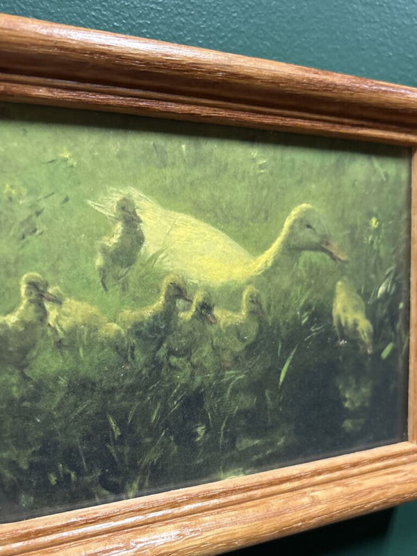 #184 Wood Framed Duck Family Print