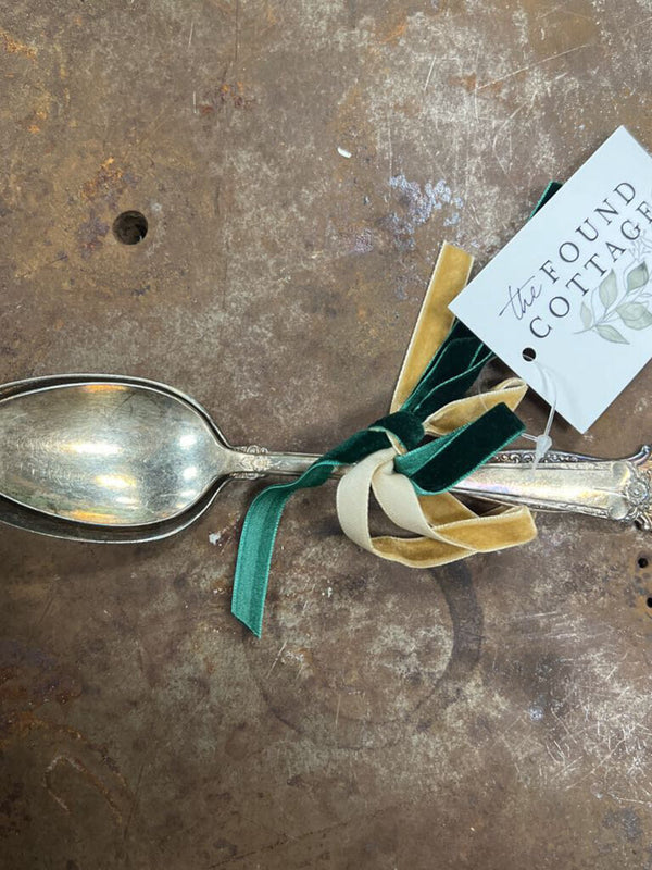 antique spoon duo