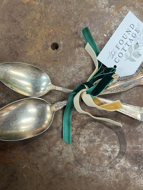 antique spoon duo