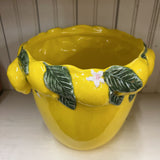 7" yellow planter with lemon rim