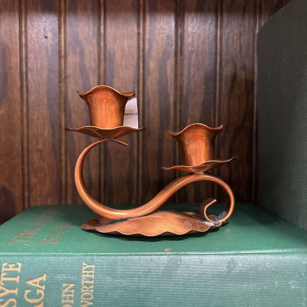 #200 Copper Floral Candleholder