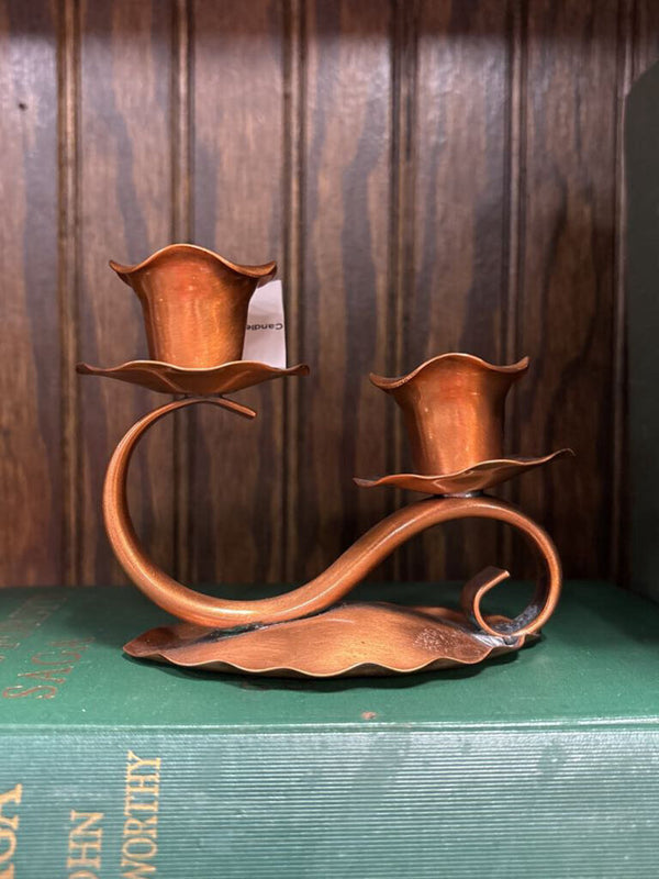 #200 Copper Floral Candleholder
