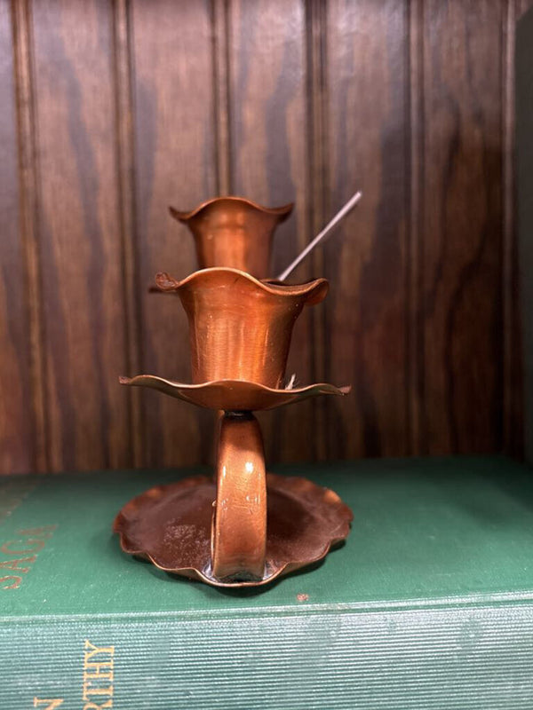 #200 Copper Floral Candleholder