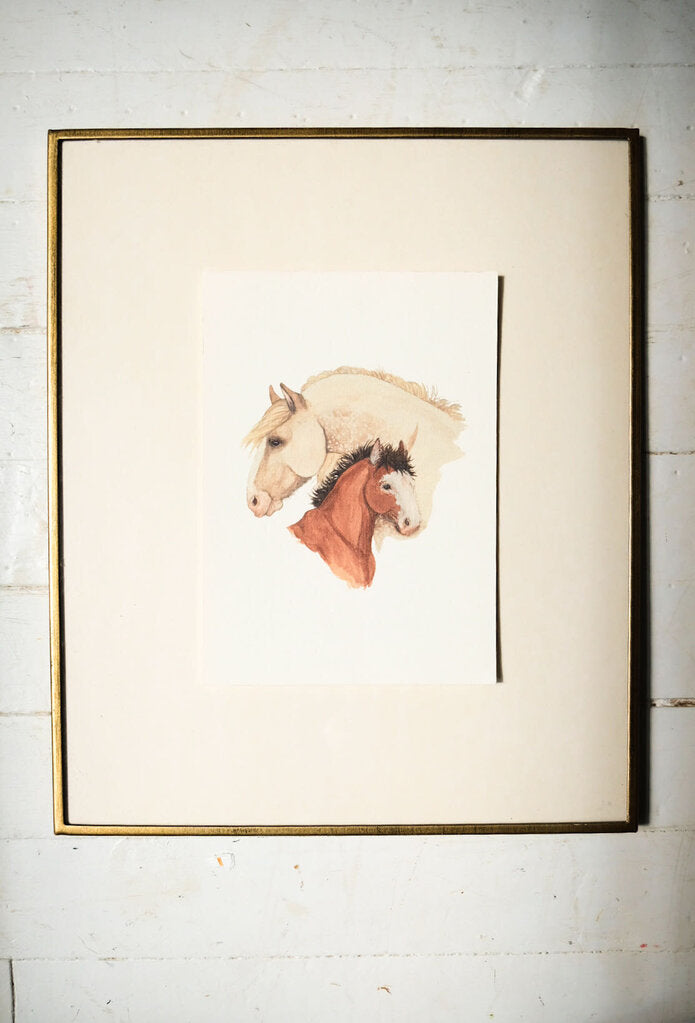 Shire Mare & Foal Art Print (8.5 x 11)