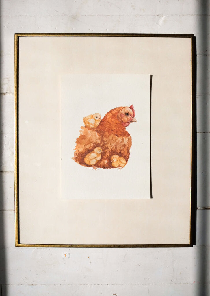 Hen & Chicks Art Print (8.5 x 11)