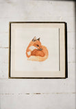 Curled Up Fox Art Print (6x6)