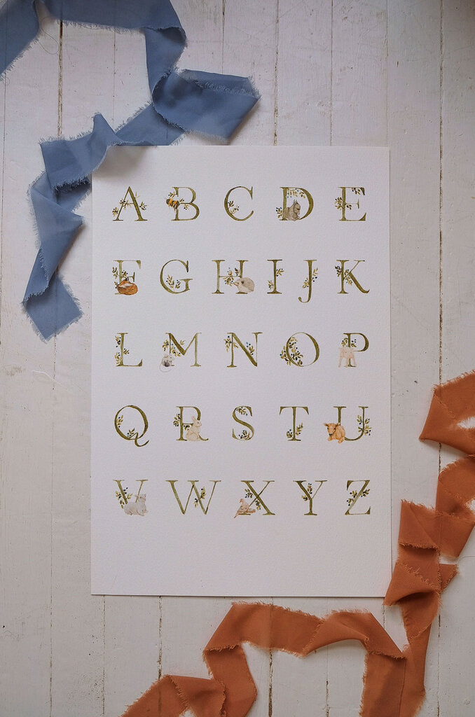 Cottage Alphabet Print (12x18)