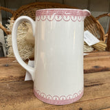 Red Transferware Ironstone Pitcher