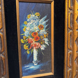 #246 Vintage Floral Oil Painting - Made in Japan