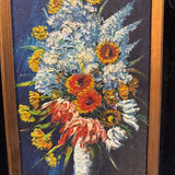 #246 Vintage Floral Oil Painting - Made in Japan