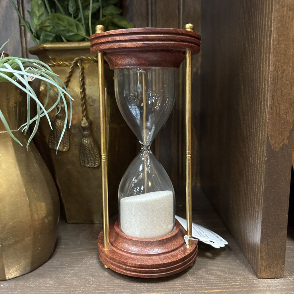 #248 Wood and Brass Hourglass