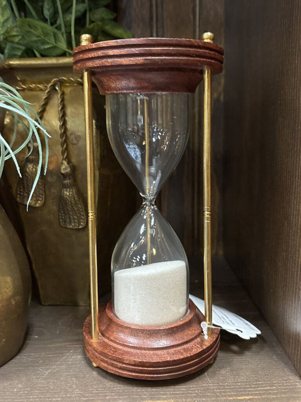 #248 Wood and Brass Hourglass