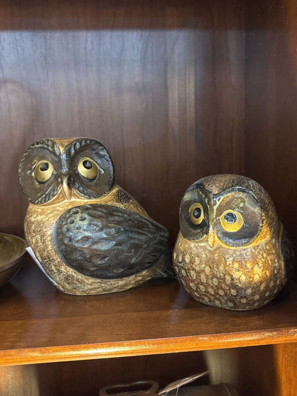 #260 Pair of Pottery Owls