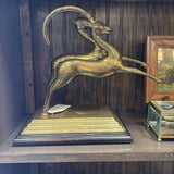 #277 Brass Leaping Gazelles Statue