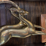 #277 Brass Leaping Gazelles Statue