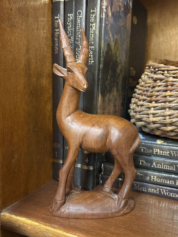 #281 Wood Carved Antelope