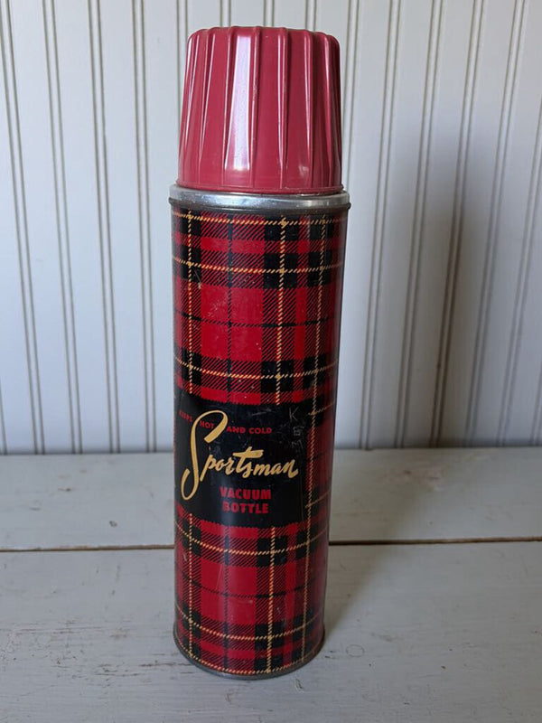 plaid thermos