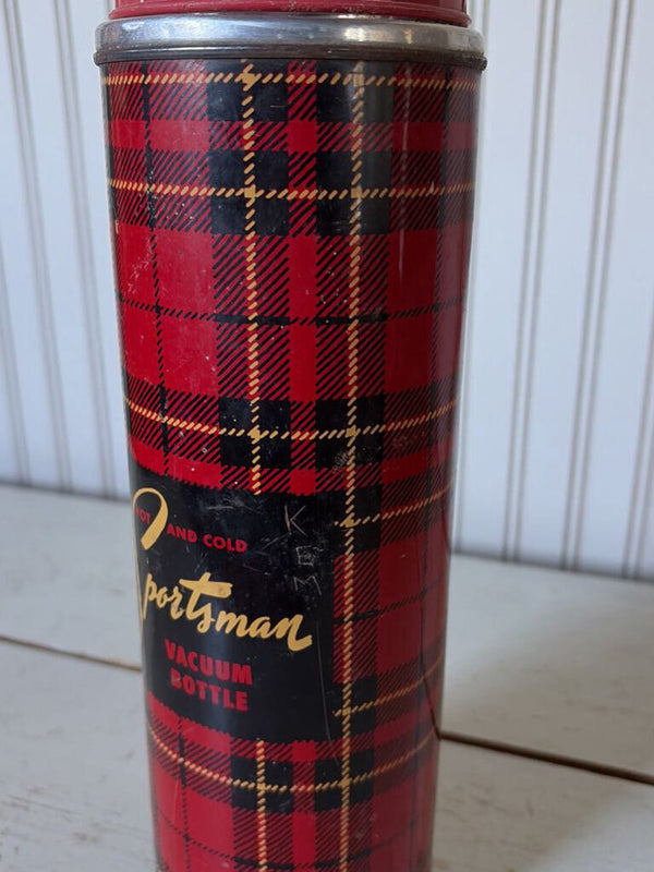 plaid thermos
