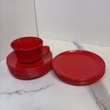 Red Melamine Dish Set