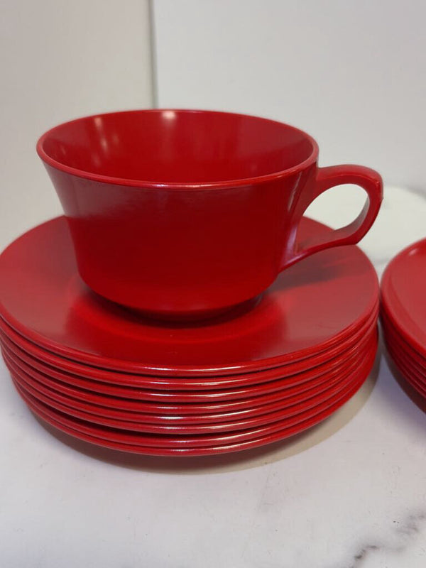 Red Melamine Dish Set