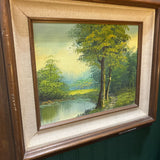 #327 Vintage Wood Framed Landscape Painting