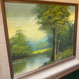 #327 Vintage Wood Framed Landscape Painting