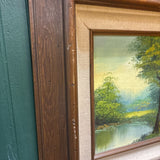 #327 Vintage Wood Framed Landscape Painting