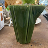 green ribbed pottery pitcher