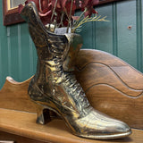 #344 Brass Victorian Boot Vase