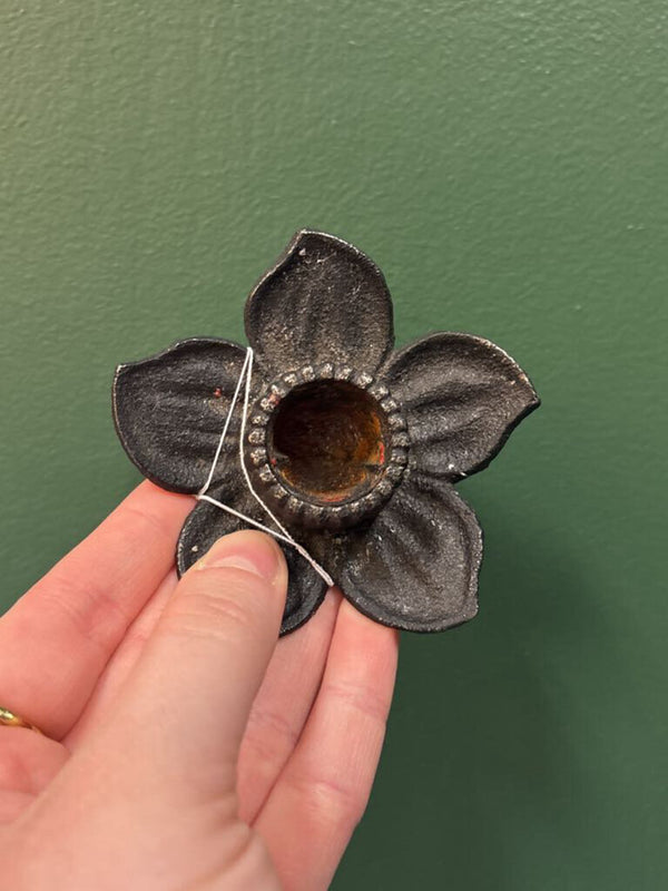 #351 Cast Iron Flower Candleholder