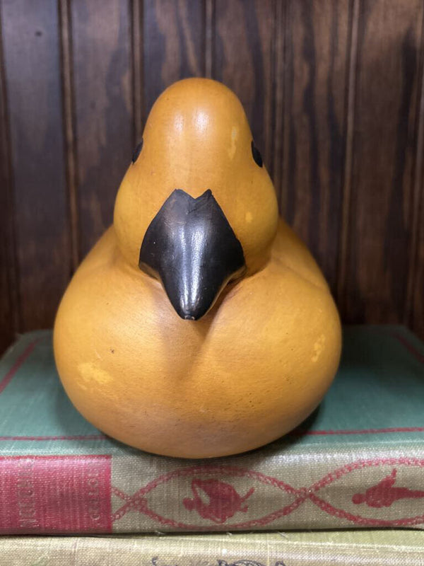 #356 Handmade Yellow Pottery Bird Money Bank