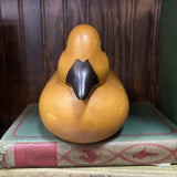 #356 Handmade Yellow Pottery Bird Money Bank