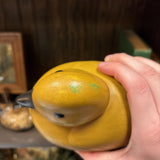 #356 Handmade Yellow Pottery Bird Money Bank
