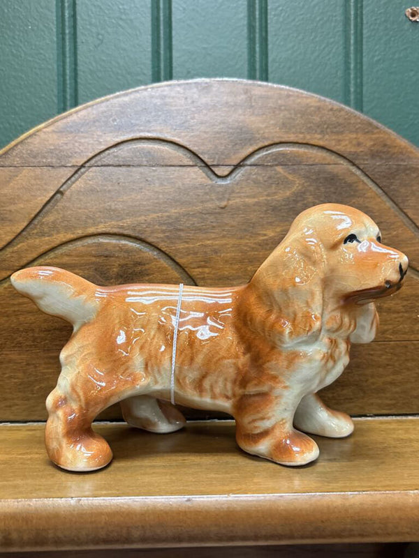 #358 Vintage Tan Ceramic Dog "Sally"