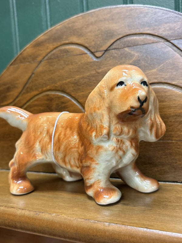 #358 Vintage Tan Ceramic Dog "Sally"