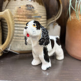 #359 Handmade Black and White Pottery Dog "Toby"